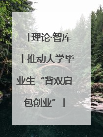 理论·智库丨推动大学毕业生“背双肩包创业”
